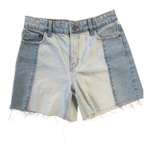 Zara Stylish Two Tone Blue Denim Teen Shorts size 11-12